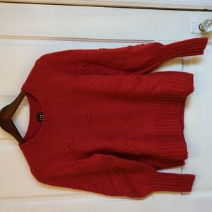 Cute Red Balloon Sleeve Sweater